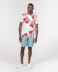 Red Ceramics Men's Slim Fit Short Sleeve Polo