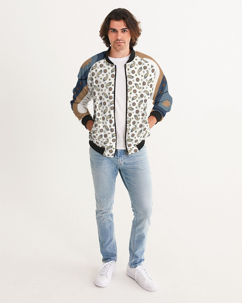 Men's Morning Paisley Bomber Jacket — bold all-over print by AmbiVirile, back view