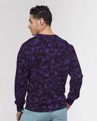 AV Purple Camo Men's Classic French Terry Crewneck Pullover