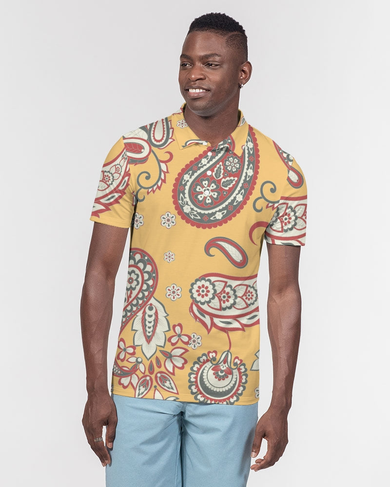 Canary Paisley Slim Fit Polo