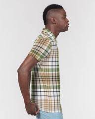 Autumn Plaid Men's Slim Fit Short Sleeve Polo