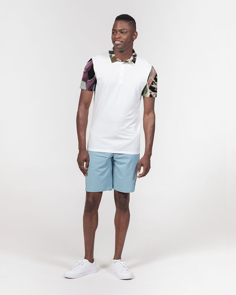 Black Botanical Mix Slim Fit Polo