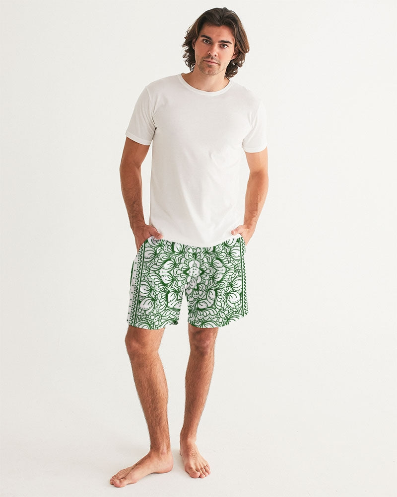 Men's Green Ceramics Swim Trunks — bold all-over print by AmbiVirile, view 5