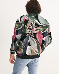 Black Botanical Bomber Jacket
