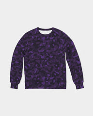 AV Purple Camo Men's Classic French Terry Crewneck Pullover