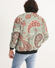 Mint Paisley Men's Bomber Jacket