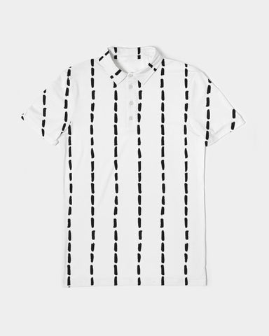 Dot Stripe Men's Slim Fit Short Sleeve Polo