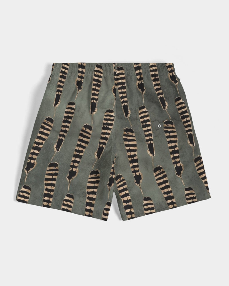 Men's Feather Sense Swim Trunks — bold all-over print by AmbiVirile, view 7