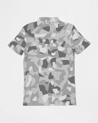 AV White Camo Men's Slim Fit Short Sleeve Polo