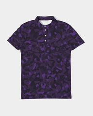 AV Purple Camo Men's Slim Fit Short Sleeve Polo