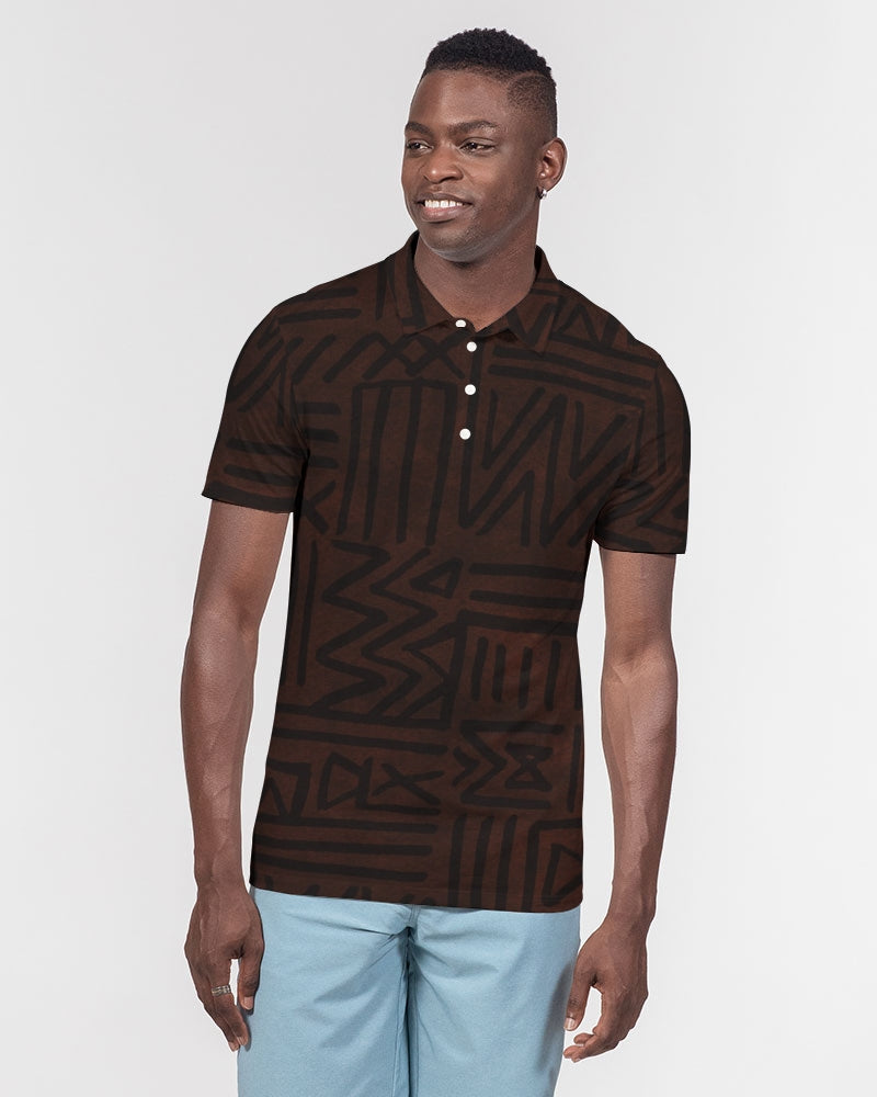 African Strength Men's Slim Fit Short Sleeve Polo