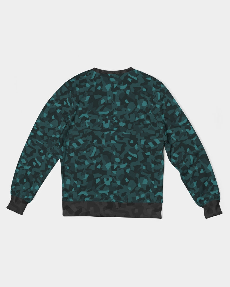 AV Teal Camo Men's Classic French Terry Crewneck Pullover