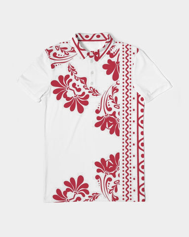 Red Ceramics Men's Slim Fit Short Sleeve Polo