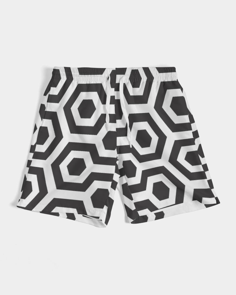 Men's Black Matter Swim Trunks — bold all-over print by AmbiVirile, view 6