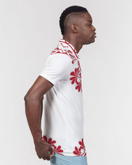 Red Ceramics Men's Slim Fit Short Sleeve Polo