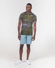 Gold Paint Men's Slim Fit Short Sleeve Polo