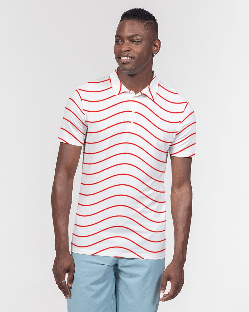 Red Ripple Men's Slim Fit Short Sleeve Polo