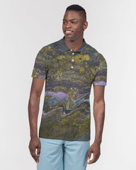 Gold Paint Men's Slim Fit Short Sleeve Polo