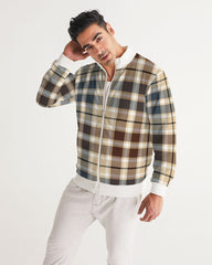Classic Plaid Brown Men's Track Jacket