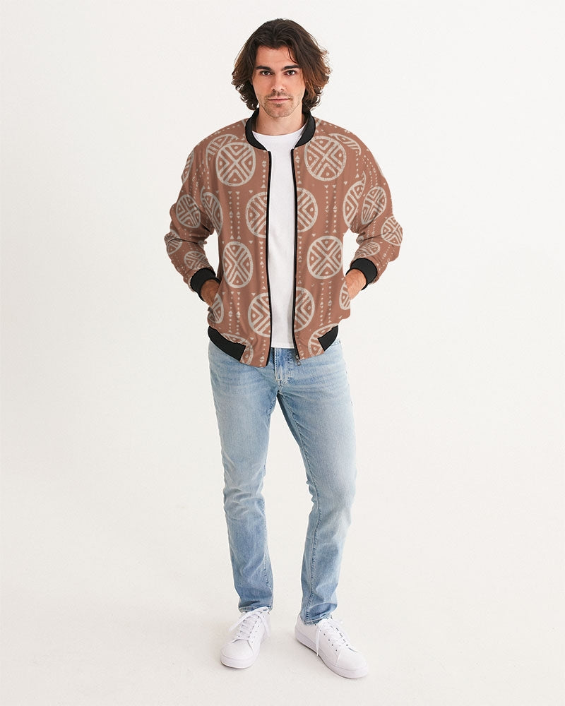 Men's Tribal Spheres Bomber Jacket — bold all-over print by AmbiVirile, back view