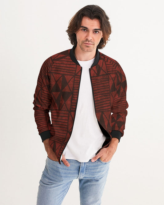 Men's Tribal Diamond Bomber Jacket — bold all-over print by AmbiVirile, front view