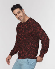 AV Red Camo Men's Classic French Terry Crewneck Pullover