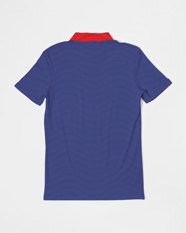 Blue Ripple Men's Slim Fit Short Sleeve Polo