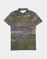 Gold Paint Men's Slim Fit Short Sleeve Polo