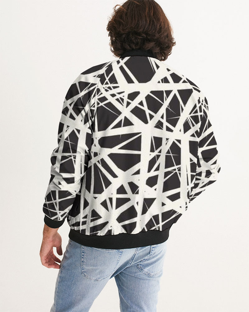 Men's Mixed Matter Bomber Jacket — bold all-over print by AmbiVirile, detail view