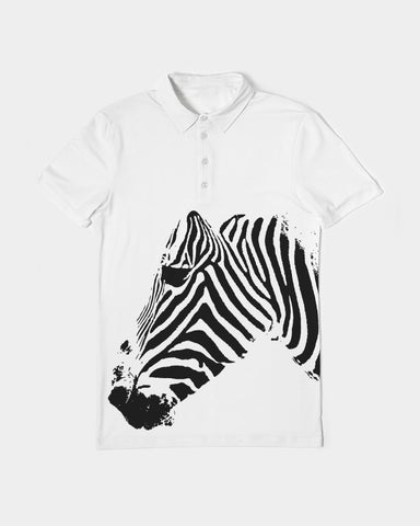 Zebra Black Head Men's Slim Fit Short Sleeve Polo