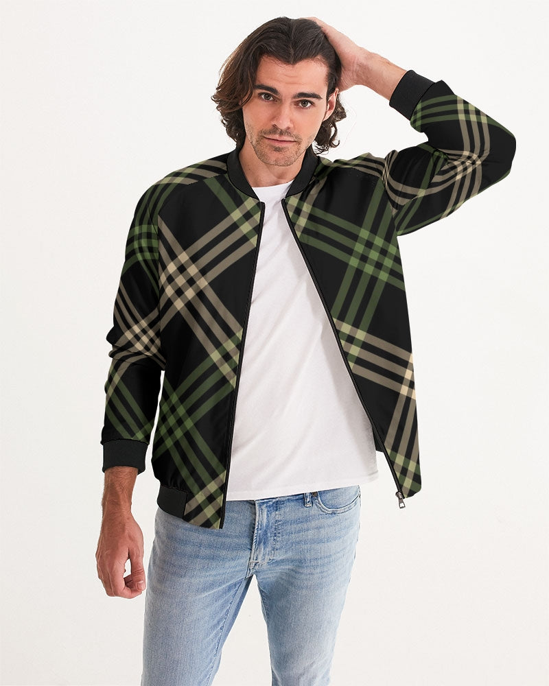 Men's Smooth Plaid Bomber Jacket — bold all-over print by AmbiVirile, view 5