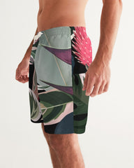 Black Botanical Men's Swim Trunk