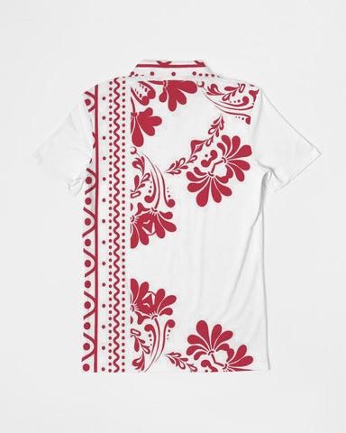 Red Ceramics Men's Slim Fit Short Sleeve Polo