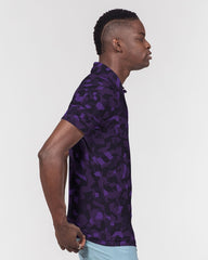 AV Purple Camo Men's Slim Fit Short Sleeve Polo