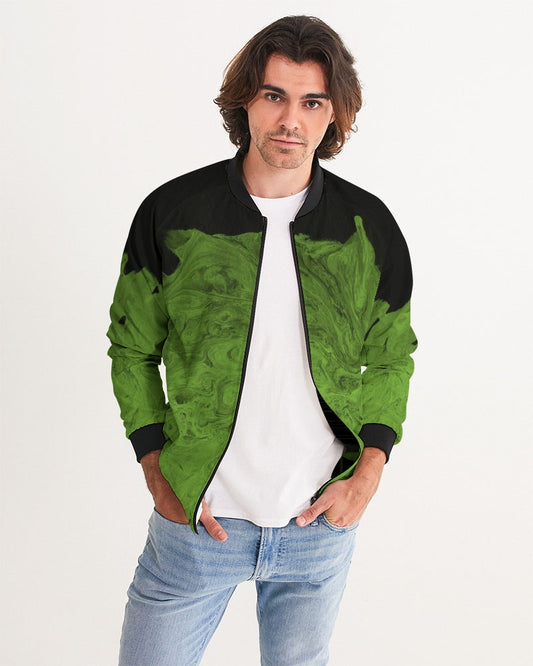 Men's Slime Bomber Jacket — bold all-over print by AmbiVirile, front view