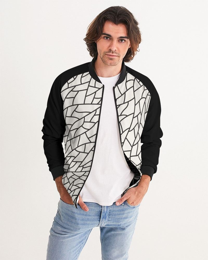 Men's Glass Mud Bomber Jacket — bold all-over print by AmbiVirile, front view