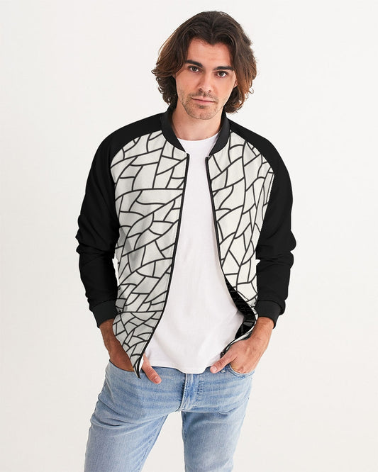 Men's Glass Mud Bomber Jacket — bold all-over print by AmbiVirile, front view