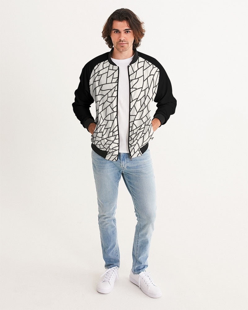 Men's Glass Mud Bomber Jacket — bold all-over print by AmbiVirile, back view