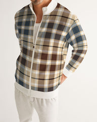 Classic Plaid Brown Men's Track Jacket
