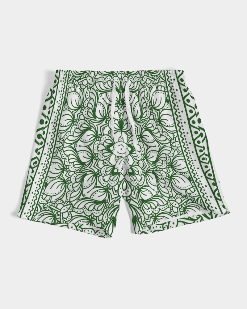 Men's Green Ceramics Swim Trunks — bold all-over print by AmbiVirile, view 6