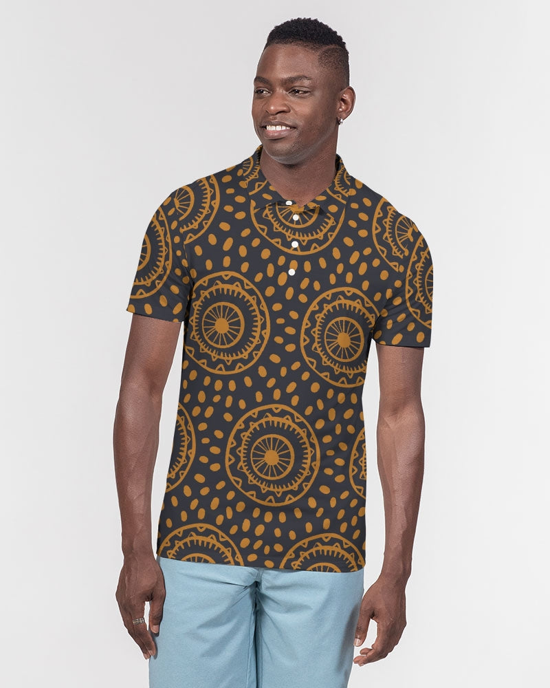 Afro Circles Men's Slim Fit Short Sleeve Polo
