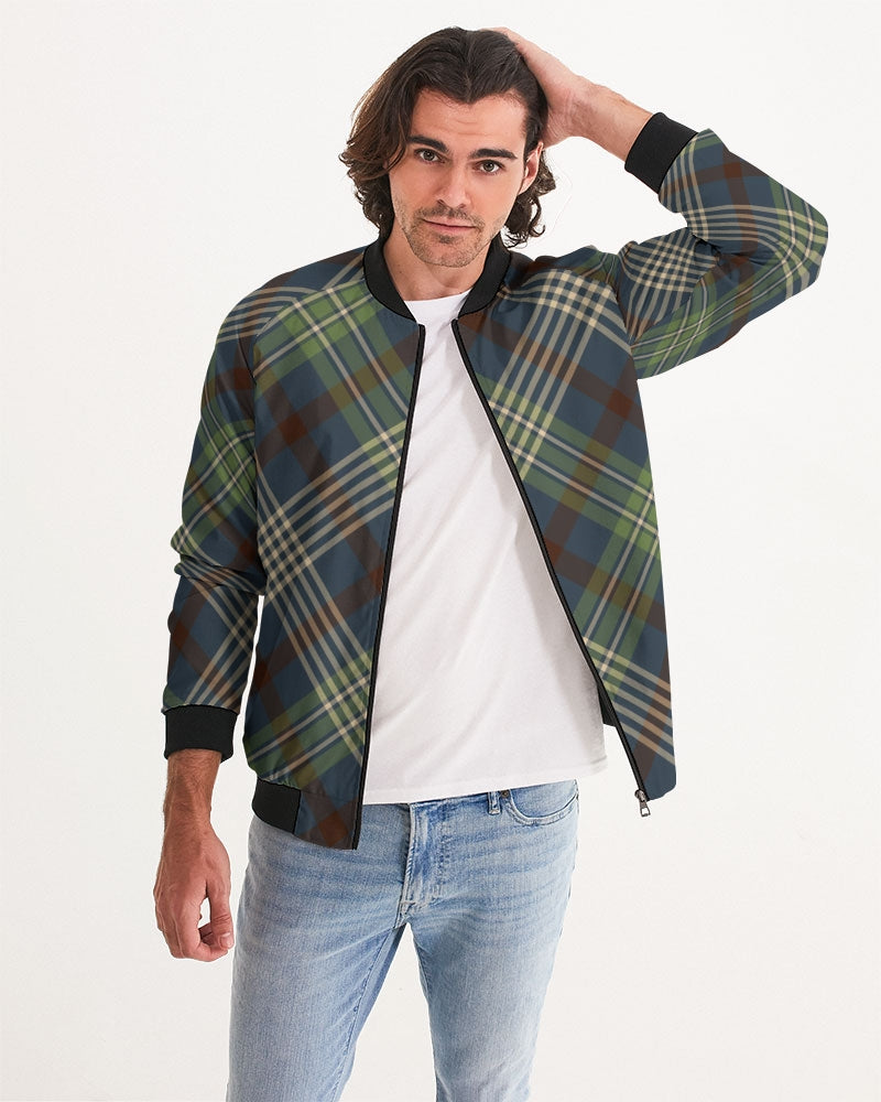 Men's Winter Plaid Bomber Jacket — bold all-over print by AmbiVirile, view 5