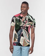 Black Botanical Polo