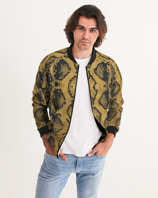 Gold Snakeskin Men's Bomber Jacket