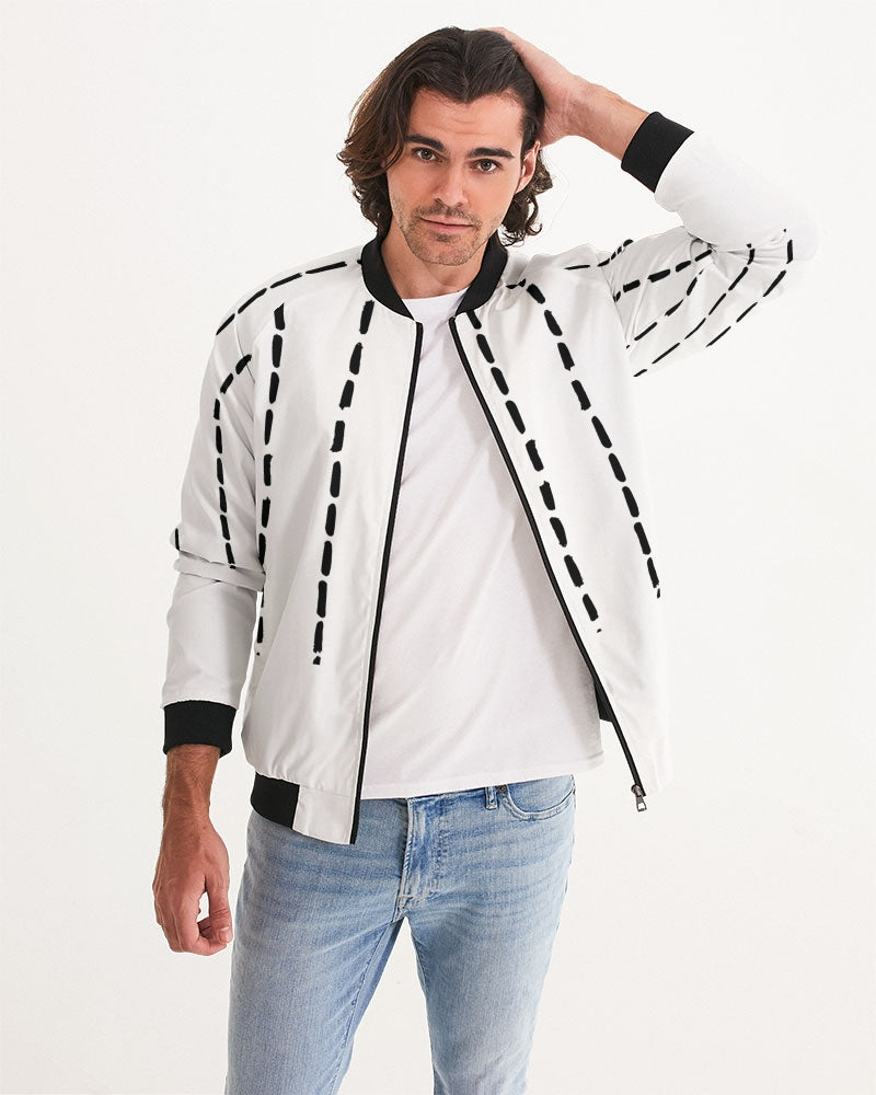Men's Dot Stripe Bomber Jacket — bold all-over print by AmbiVirile, view 5