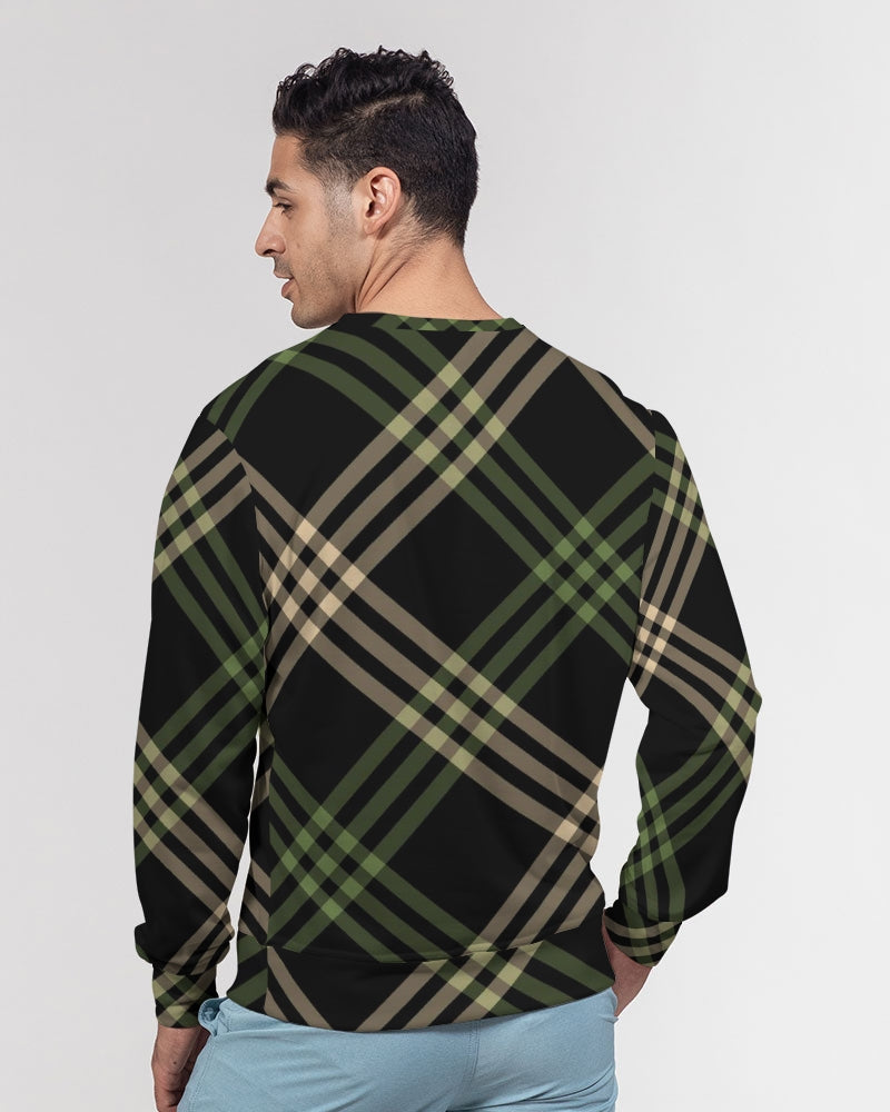 Smooth Plaid Men's Classic French Terry Crewneck Pullover