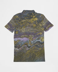 Gold Paint Men's Slim Fit Short Sleeve Polo