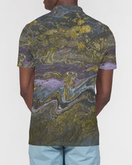 Gold Paint Men's Slim Fit Short Sleeve Polo