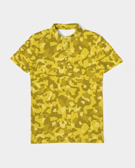 AV Yellow Camo Men's Slim Fit Short Sleeve Polo