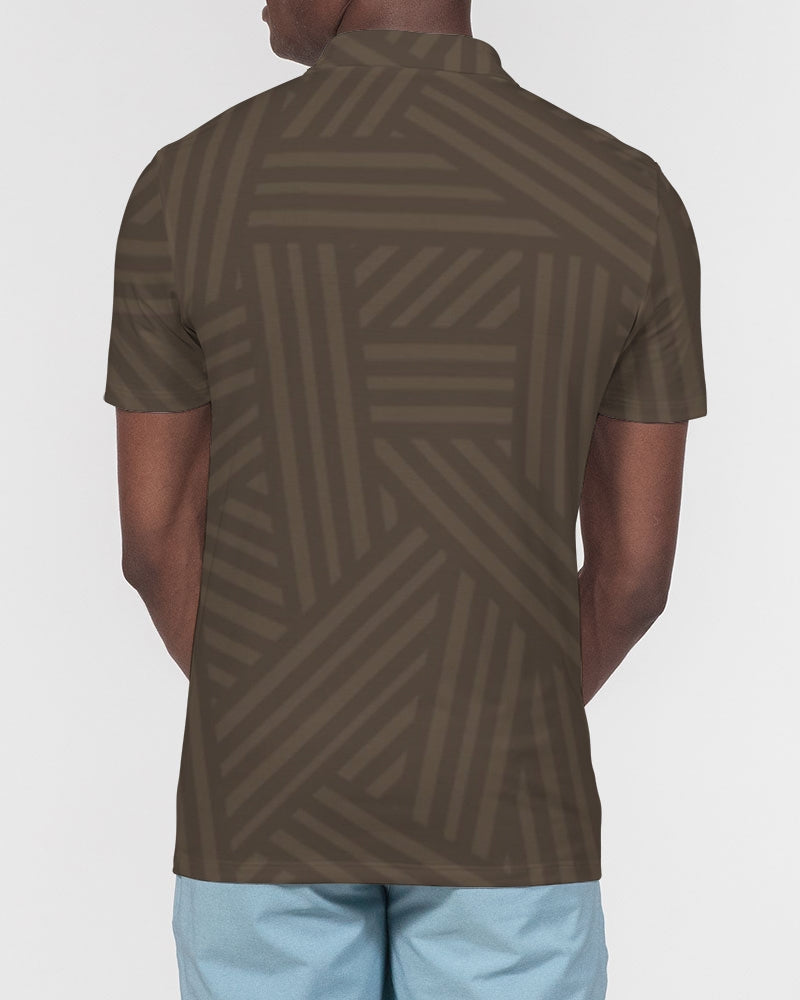 Brown Weave Slim Fit Polo